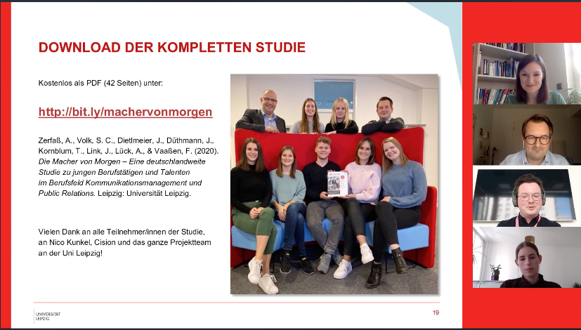 "Verstärkter Zeitdruck, Work-Life-Balance und mangelnde Führungsqualität beschäftigen Millennials." @jeannelink, <a href="/sophia_c_volk/">Sophia Charlotte Volk</a> stellen stellv. für ihr Projektteam <a href="/UniLeipzig/">UNIVERSITÄT LEIPZIG</a> die Studie "Macher von morgen" vor. Mit dabei: <a href="/PRReporter/">Nico Kunkel</a> &amp; <a href="/derBasil/">Danny Schwarze</a>. #KKongress <a href="/zerfass/">Ansgar Zerfass</a> <a href="/Cision_DE/">Cision Germany</a>