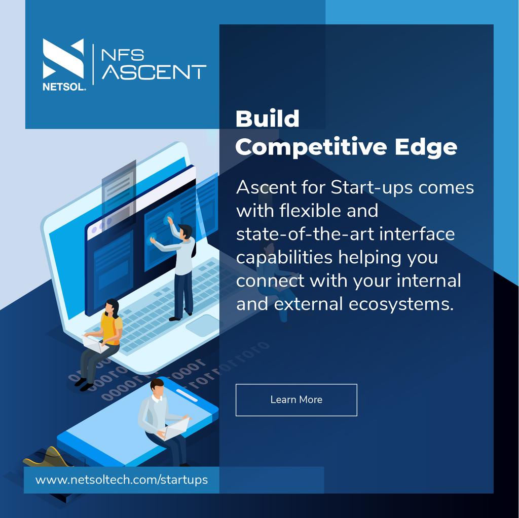 NETSOLTech's tweet photo. With rich out-of-the-box functionality, Ascent for Start-ups is designed to empower asset finance and leasing companies. 
Click here to learn more https://t.co/lAu6U5JYfb

#beadaptive #netsoltech #startups https://t.co/0VsERqAdhf