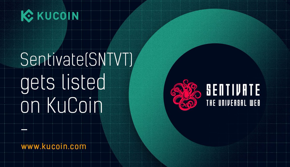 kucoincom's tweet photo. 📢 NEW LISTING

Sentivate $SNTVT Gets Listed on #KuCoin! Deposit to Share 1,450,000 SNTVT! @Sentivate

-Supported pairs: SNTVT/BTC, SNTVT/ETH
-Deposit: 18:00 on Sept 18 UTC+8
-Trading: 18:00 on Sept 21 UTC+8
-Withdrawal: 22:00 on Sept 21 UTC+8

Details: https://t.co/U3ISY3lp1P https://t.co/vIz2scz8CC
