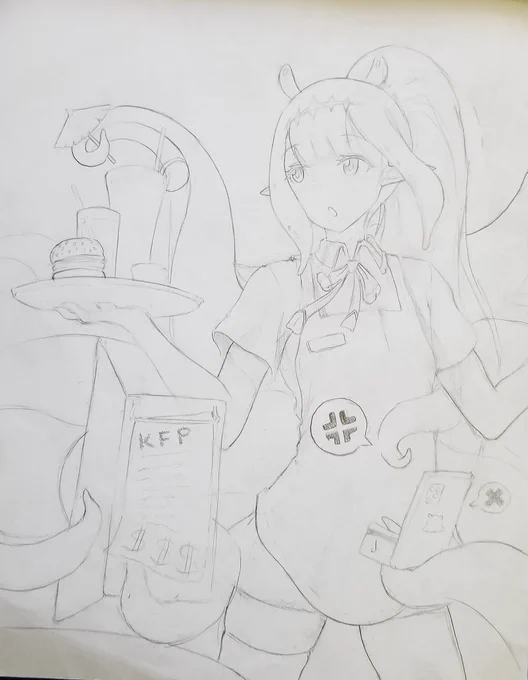 Kiara hired Ina as a waitress? EMPLOYEE OF THE MONTH 100%Ordered a cintiq just like ina :D just need tentacles to go proWhich employee you guys wanna check on next?#inART #hololiveEnglish 