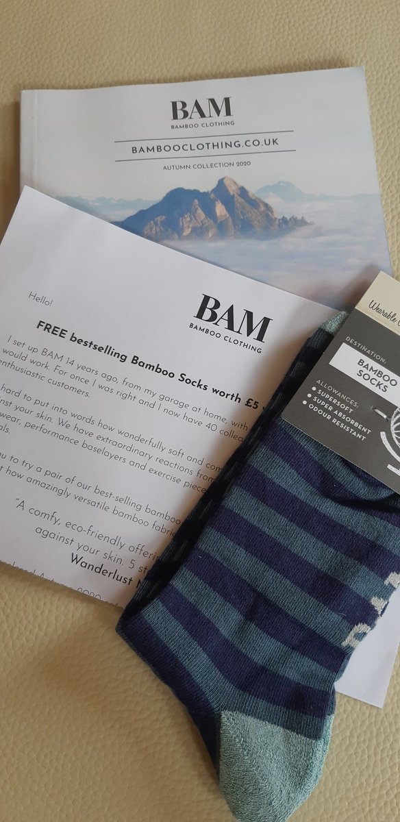 This year I resolved not to buy any new clothes or shoes. How grateful am I to receive a unsolicited free pair of socks in the post! Thank you BAM Bamboo Clothing...maybe I'll order some knickers in January...