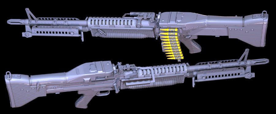 「さっきの新絵の銃たち①❤️
HK416
MK18MOD0
M60 」|はせ☆裕のイラスト