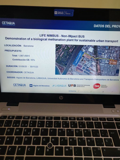 CETAQUA's tweet photo. The @LIFEprogramme #LifeNimbus project kicks off⚡️

An innovative initiative that contributes to the #circulareconomy through the implementation of the #ecofactory, by generating biomethane from sewage sludge and using it as fuel to power a bus.

Water, energy and transport ♻️ https://t.co/UFWPDspKrv