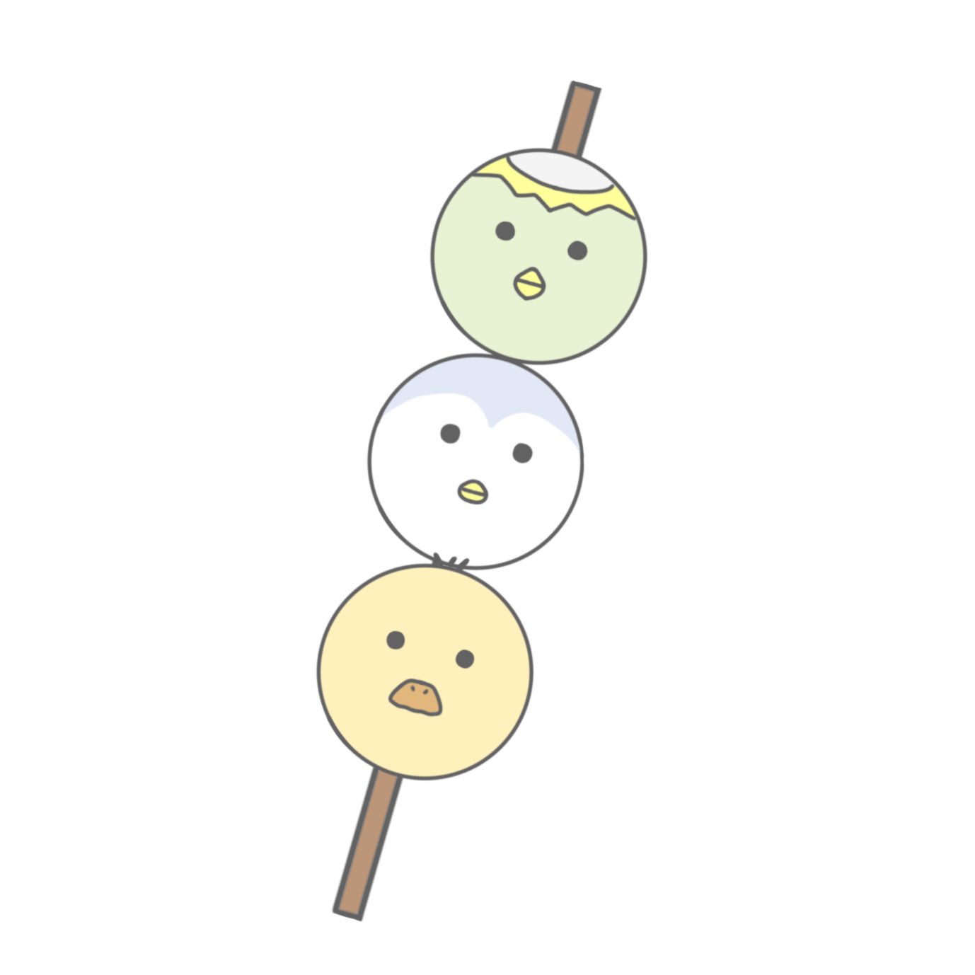 Kapako くちばし団子三兄弟 Beak Dumpling Three Brothers イラスト 団子三兄弟 絵描きさんと繋がりたい T Co Dpg08wed3p Twitter