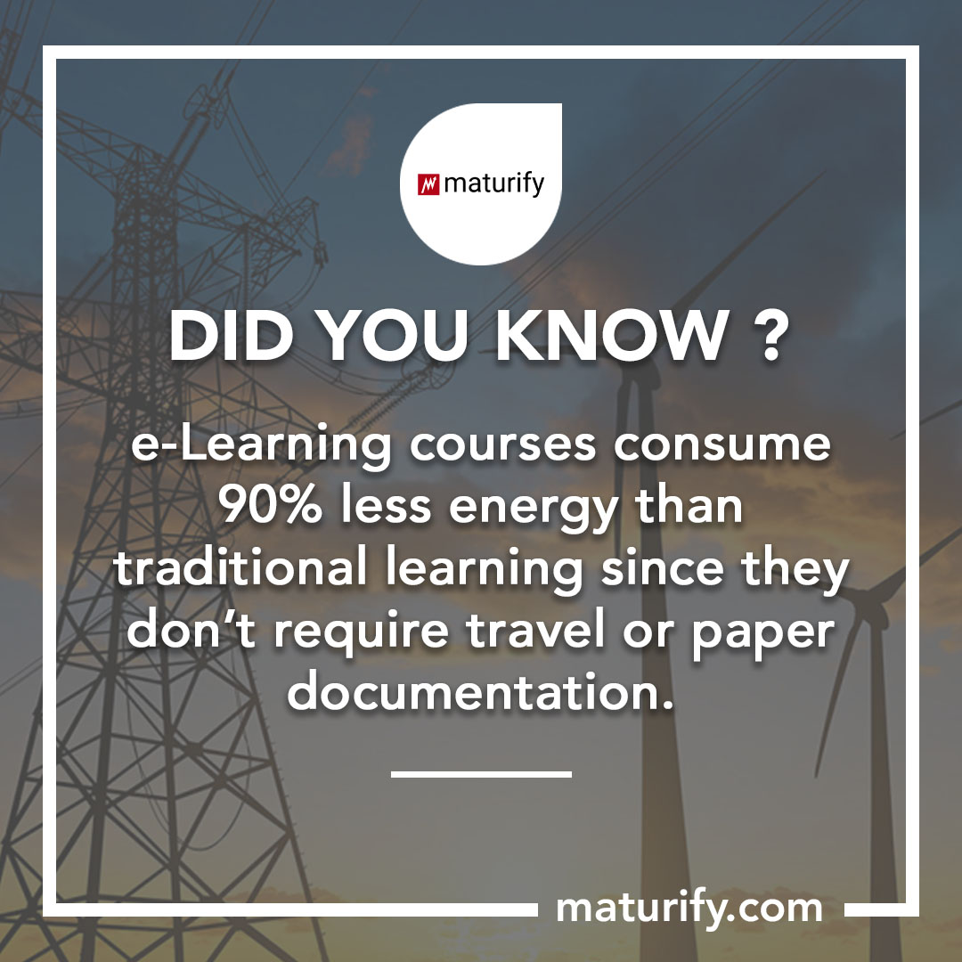 maturify's tweet photo. eLearning helps organizations consume 90% less energy than traditional learning, and even go eco-friendly by reducing the number of paper and documentation used in employee trainings.

Check out https://t.co/ckEJnzMdPw for more info or email us on hello@maturify.com https://t.co/gU5YywEEpv