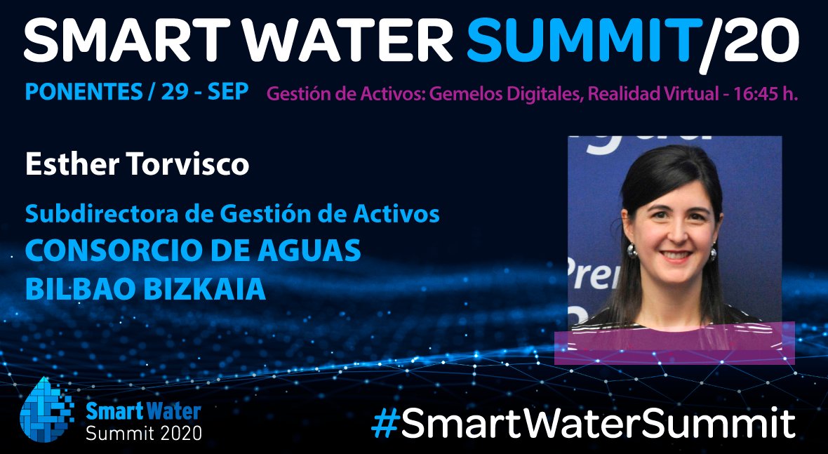 🚨 <a href="/EstherTorvisco/">Esther Torvisco</a>, Subdirectora de Gestión de Activos del Consorcio de Aguas Bilbao Bizkaia, participará en la Sesión sobre Gestión de Activos del #SmartWaterSummit

👥 Súmate a los más de 1.000 inscritos aquí 👉iagua.es/smart-water-su…