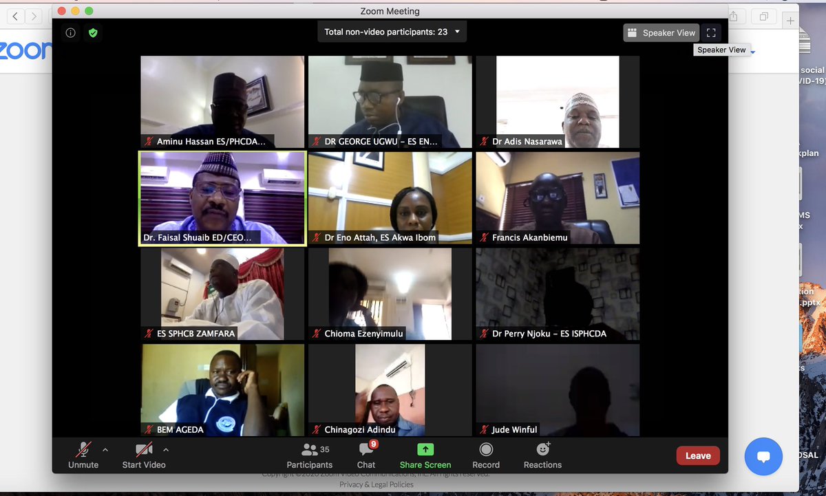 As the <a href="/NphcdaNG/">NPHCDA</a> continues to provide support to states, I met virtually with Executive Secretaries of SPHBs today, to share update on current developments and discuss ways of continued strengthening of the health care system.