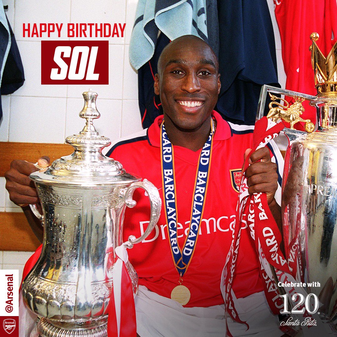 Q: How does a Spurs captain get his hands on the Premier League title and FA Cup?

A: He signs for The Arsenal

Happy birthday Sol Campbell🎈