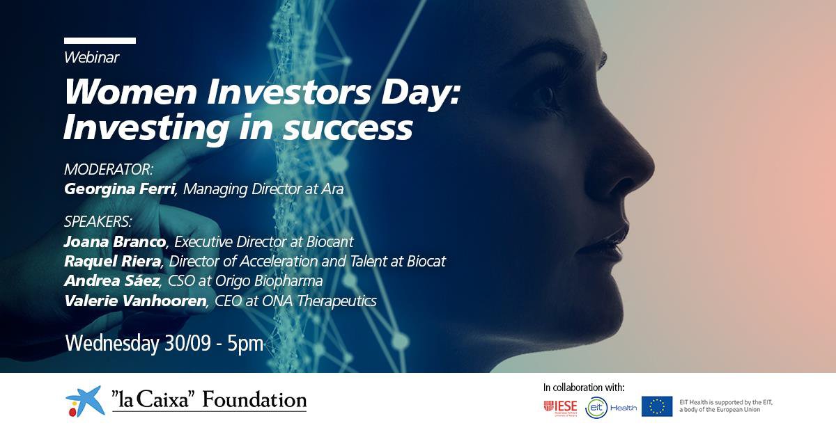 📢Upcoming webinar on women leadership in the health sector organized by our WE Health partner <a href="/FundlaCaixa/">Fundación ”la Caixa”</a>

🗓 30 Sept
🕔5pm

✍ Register: cutt.ly/RfGWja5

<a href="/EITHealth/">EIT Health</a> @CaixaCiencia <a href="/iesebschool/">IESE Business School</a> <a href="/BiocantPark/">BIOCANT</a> 
<a href="/Raquel_riera/">Raquel</a> <a href="/biocat_en/">Biocat</a> <a href="/valerievh001/">Valerie Vanhooren</a>  <a href="/OnaTherapeutics/">Ona Therapeutics</a>