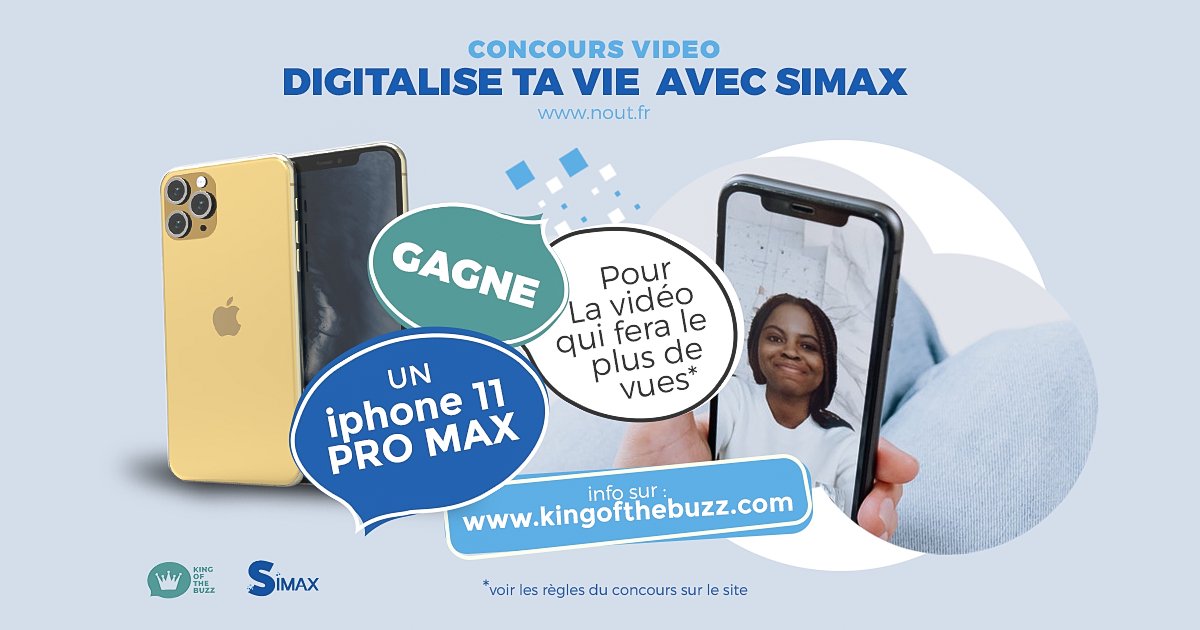 Fais ta #vidéo en disant: "Digitalise ta vie avec simax" et gagne un #IPhone 11 Pro Max!
Le #concours est déjà ouvert sur kingofthebuzz.com
Bonne Chance et que le #buzz soit avec toi!
