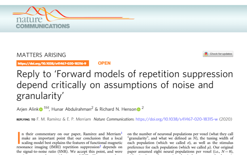 AlinkArjen's tweet photo. Check out our (@rikhens, @hunar012) open science discussion with @FRamirez_R2 and @elimerriam on the importance of considering the impact of SNR and granularity on forward modelling of fMRI data. 

https://t.co/gyO8oWSE4T https://t.co/42lhNMWJC4