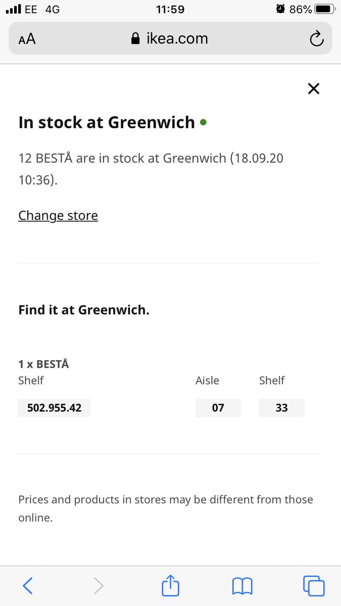 countessdown's tweet photo. @IKEA we drove to your Greenwich store for an item that was in stock to discover it wasn’t.  I don’t want to pay £30 for home delivery! https://t.co/KAkfRaTdoR