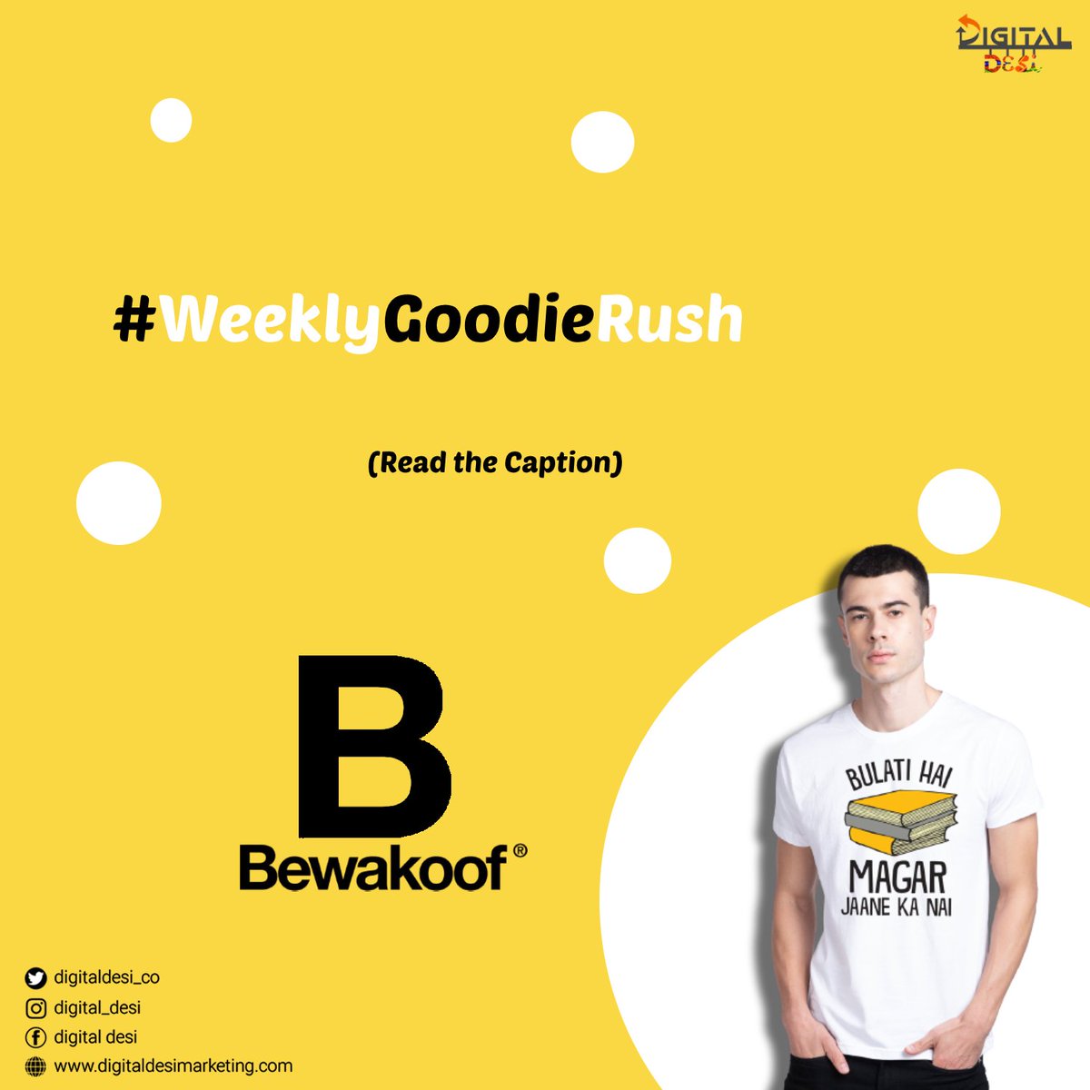 digitaldesi_co's tweet photo. https://t.co/KcR2bmb4fV source out their customers through strong social media marketing . Lastest hashtag campaign #WeeklyGoodieRush is a big hit from the last 4 months and is still going on as it is one of the unique ways of connecting with your customer. #digitaldesimarketing https://t.co/NEj2wLCehD