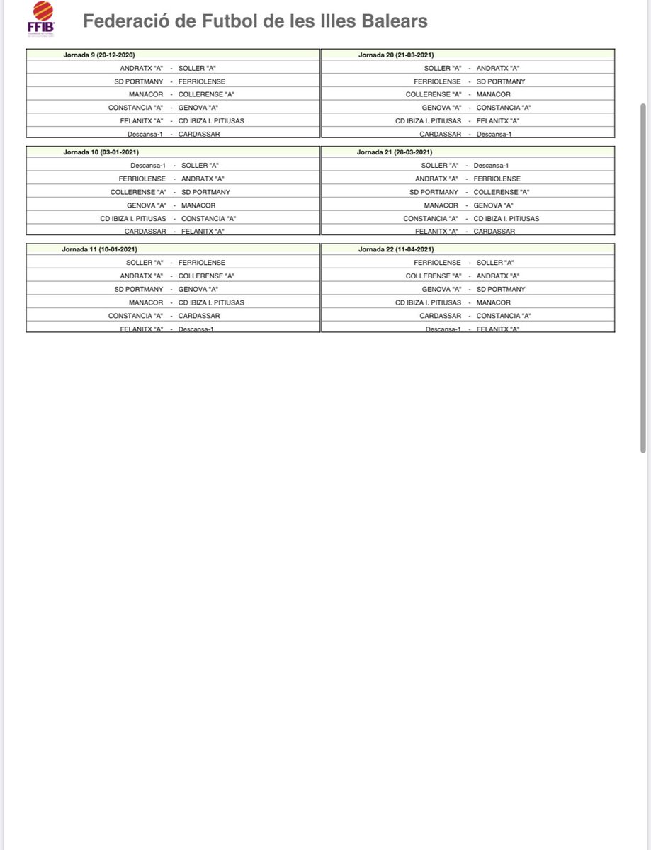 ‼️Tenemos calendario‼️

🏡 Primer partido en casa y de liga para nosotros contra nuestros vecinos y amigos <a href="/udcolleoficial/">U D Collerense</a> 

🛫 Primera salida a <a href="/CD_GENOVA/">C.D. Génova</a> que hace mucho que no nos vemos!

🔚 Finalizamos la primera fase el 11 de abril en casa con el <a href="/CF_Soller/">CF Sóller</a> 

#SangreAzul💙⚽️