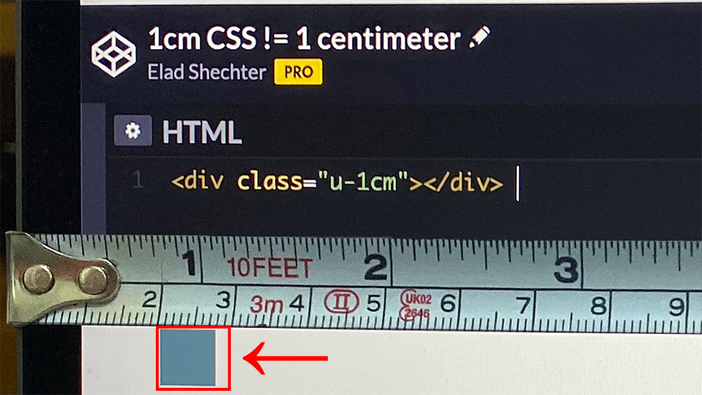 eladsc's tweet image. 🤯 Did you know that 1cm or 1in of CSS isn't really equal to a real centimeter/inch?!
👉 CSS Measurement Rules: Always!
1cm == 37.7952756px
1in == 96px
CodePen :
codepen.io/elad2412/pen/r…