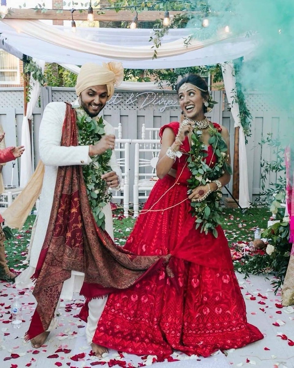 Weddingbest2's tweet photo. @hennabydivya &amp; @smit28patel had a beautiful intimate wedding and we can't get over their happy faces 😍💕

@hennabydivya 
@smit28patel @nie.studio 
@anitadongre 
@mahodayasherwani
@goenkajewels @payalpateli @unojo
@anandas.ca 

#weddingday #wedding #weddingdotbest #indianwedding https://t.co/ZQTfGOIhW2