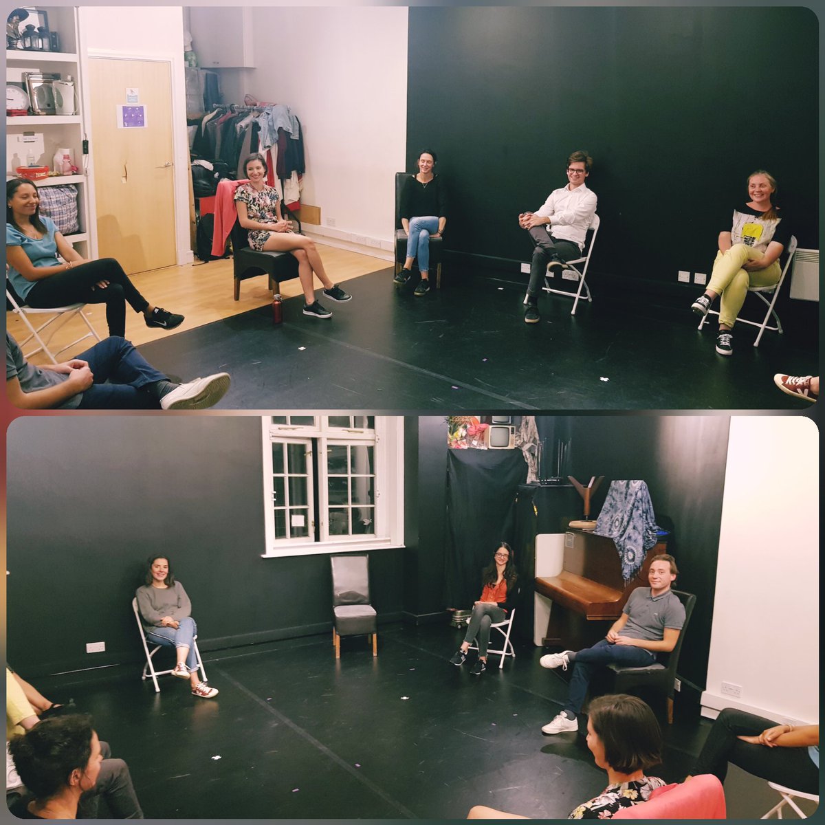 ExchangeTrap's tweet photo. Drama class with social distance works. So happy to be back in the rehearsal room. #RehearsalSpace #SafeSpace #LondonBridge https://t.co/u0cAawtXbZ