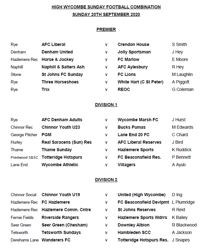 ⚽️Fixtures 2⃣0⃣/0⃣9⃣/2⃣0⃣2⃣0⃣

See full list below.