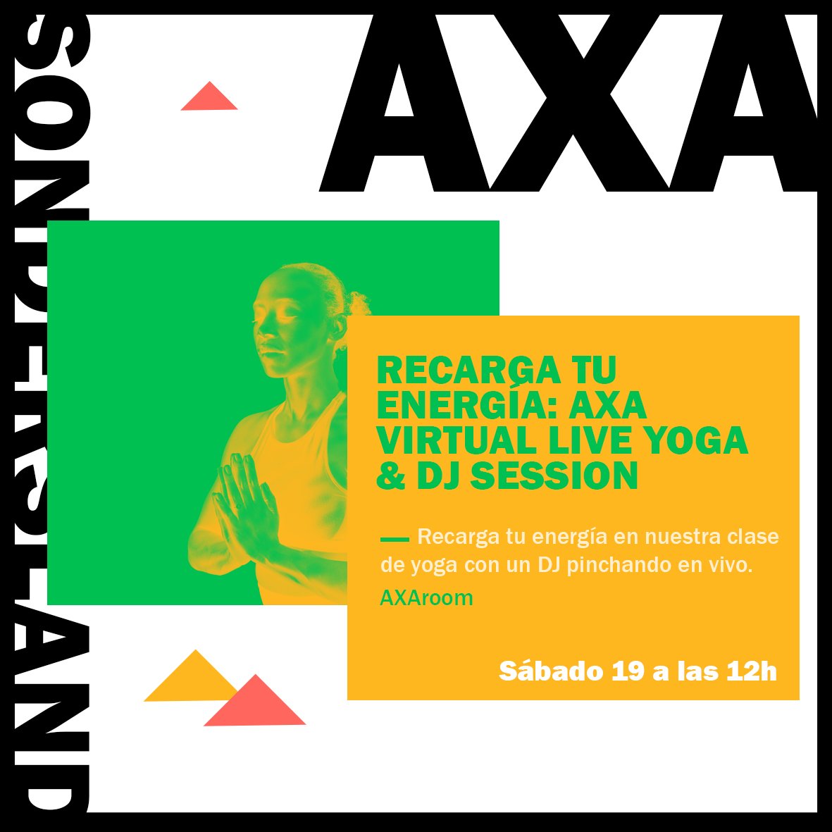 AXASegurosEs's tweet photo. Hoy arranca una nueva jornada en @SonderslandFest con un taller muy especial en la #AXARoom: ¡yoga virtual & dj session! ¡No te lo pierdas! #AXAenSondersland https://t.co/4nKkUgoWFP