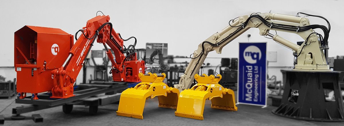 McQuaidEngineer's tweet photo. Take a sneak peak at what we have lined up on the factory floor today!  The RB42S boom is going to be mounted onto an LT130 semi portable Metso Crusher, and the RB42 is going to be mounted on a Sandvik UJ310 wheel-mounted crushing plant https://t.co/iBBtuwfZEu https://t.co/HDW7szw5qq