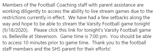 Spartans_SHS's tweet photo. Here is the link for the YouTube live stream: https://t.co/8MjhNXdSLv https://t.co/DwlZkzoEa7