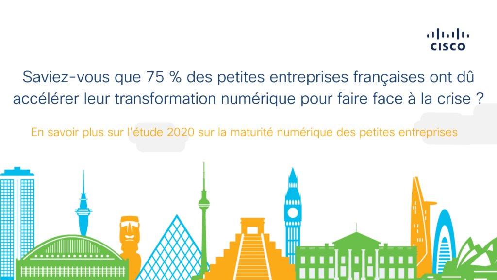 CiscoFrance's tweet image. [#Étude @IDC pour @Cisco]
En France 🇫🇷, les #PME vont investir dans le #TravailADistance (32 %) et les #SolutionsNumériques (27 %) dans les 18 prochains mois.
En savoir plus sur cette étude 👇
#TransformationDigitale #PetitesEntreprises