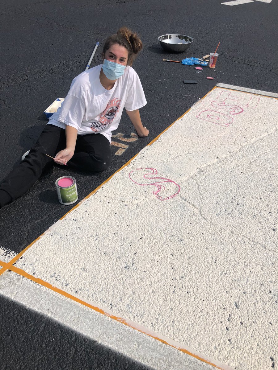 HowlandLocal's tweet image. Seniors Painting Parking Spaces. Great day, Picasso would be proud!