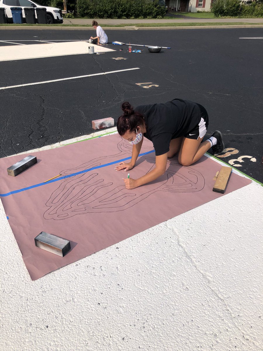 HowlandLocal's tweet image. Seniors Painting Parking Spaces. Great day, Picasso would be proud!