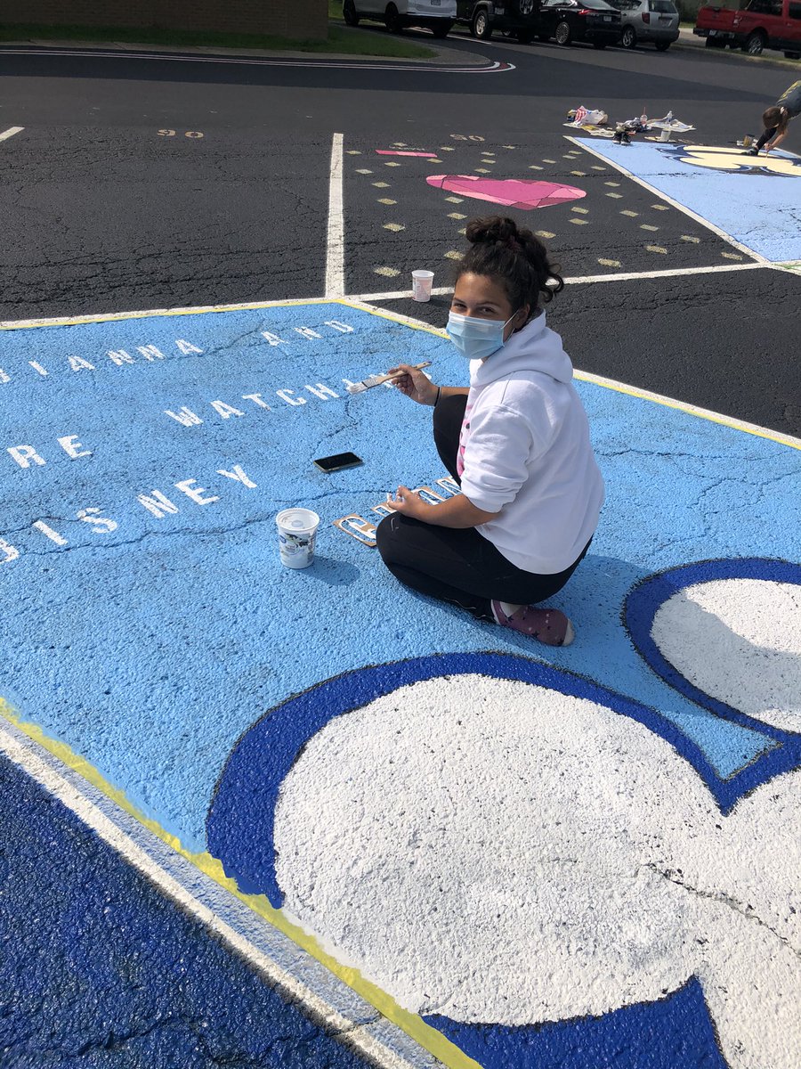 HowlandLocal's tweet image. Seniors Painting Parking Spaces. Great day, Picasso would be proud!