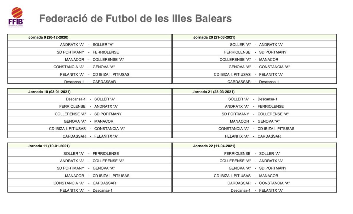 📆 CALENDARI TERCERA SUBGRUP A |

#TotsJuntsFeimFutbol ⚽️