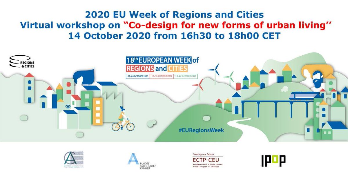 CLIC_EU's tweet photo. #EURegionsWeek is coming! On Oct. 14 join the workshop "Co-design for new forms of urban living" by @Ace_Cae focussing on challenges of #participatoryprocess and #bestpractices of how citizens can influence the design of built environment!
Register on ➡️ https://t.co/PKuFTuYZgJ https://t.co/97tN51UuZ1