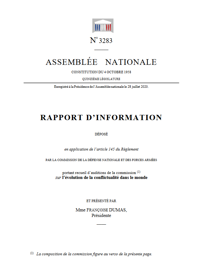 AN_Defense's tweet photo. Le #rapport d'#information de la @AN_Defense sur l'évolution de la conflictualité dans le #monde est en ligne : https://t.co/2tg3FKuM3f.
#ComDef #DirectAN 
@Armees_Gouv @EtatMajorFR @armeedeterre @Armee_de_lair @MarineNationale @francediplo https://t.co/bqAP1dyi3N