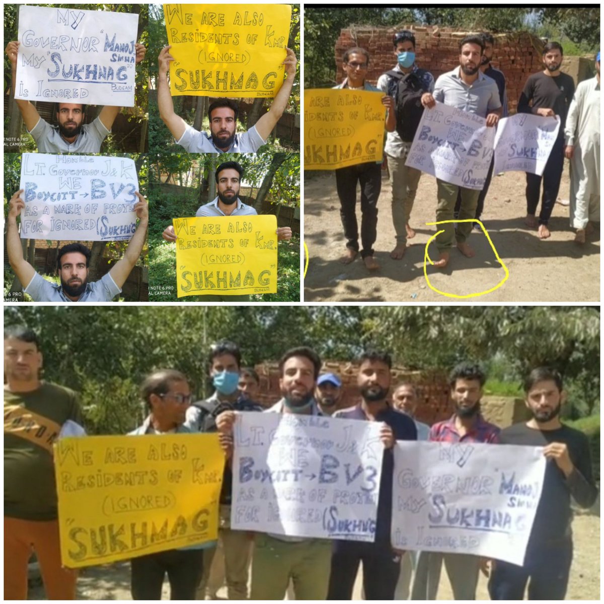 FirdousNabi9's tweet photo. Walked without shoes 1km as a mark of protest against connivance of Sukhnag Area!! https://t.co/HkzRVP4hjg