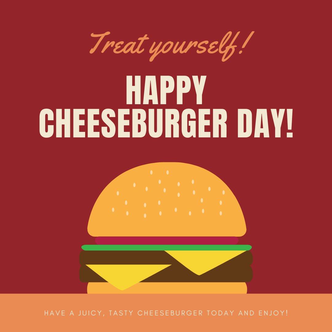 FrazeeTeamC21's tweet photo. Go get yourself a cheeseburger today!

#nationalcheeseburgerday #treatyourself #yummy #delish https://t.co/Pm4IWWjleH