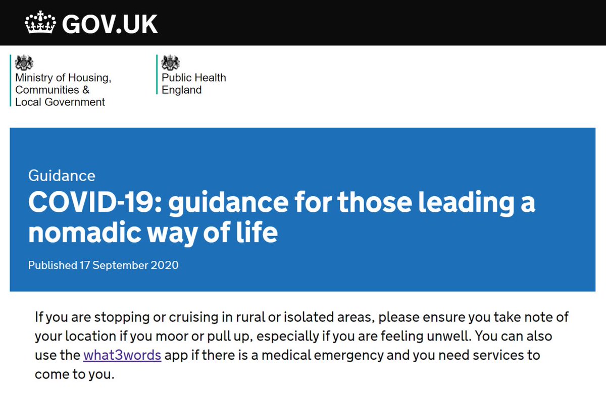 A screenshot of the gov.uk website reading: "You can also use the what3words app if there is a medical emergency and you need services to come to you."