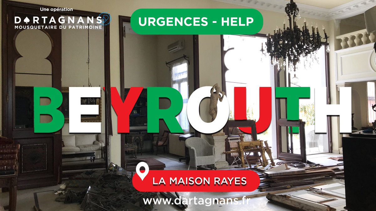 DartagnansFR's tweet photo. Aujourd’hui @DartagnansFR apporte tout son soutien au peuple libanais et son patrimoine remarquable. L'explosion du port de Beyrouth a dévasté la maison Rayes, l’un des derniers symboles du patrimoine des belles demeures de la capitale. Faites un don🙏🏼 https://t.co/eYziGnMVus https://t.co/uobPsrZUTU