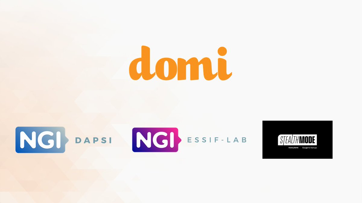 Our team has been hard at work, and we're excited to share our latest achievements 📢

Domi has been selected for three exciting programmes: <a href="/NGI_DAPSI/">NGI Data Portability and Services Incubator</a>, <a href="/EssifL/">eSSIF-Lab</a> and @FactoryBerlin's Stealth Mode 💪

Keep an eye out for more news in the weeks and months to come! 🚀🚀🚀