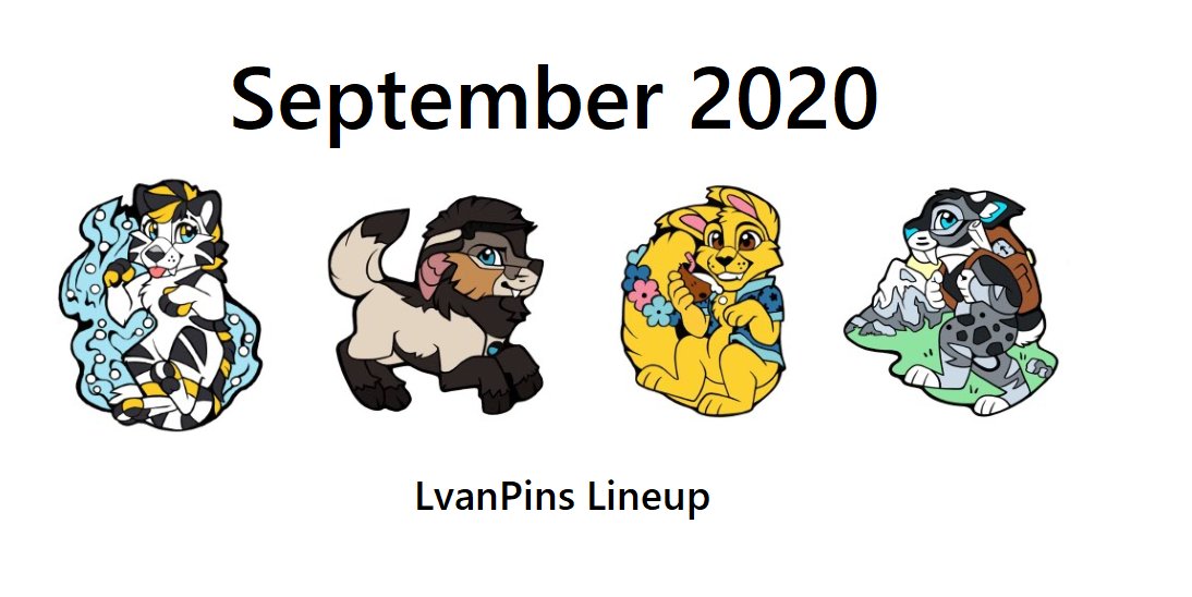That's a wrap! Here's the lineup of September's pins! We do have more coming soon, but these are the four that were completed.

#furrypins #custompins