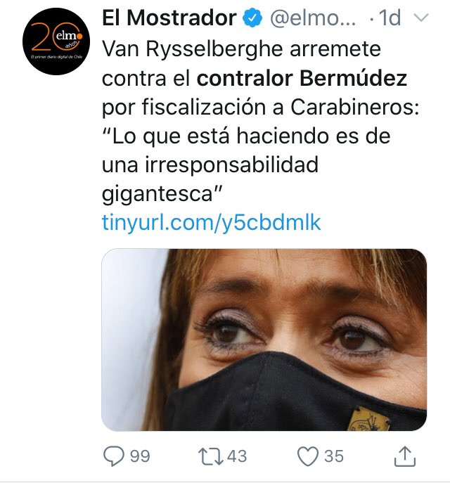 cgajardop's tweet photo. -Si el Contralor fiscaliza a Carabineros: Irresponsable!
-Si el Fiscal investiga a la autoridad: No es objetivo!

Los que se sacan la mascarilla son ustedes:
No les gusta que las instituciones funcionen.
Sólo que persigan a rateros de poca monta. https://t.co/JuTTN6i2je