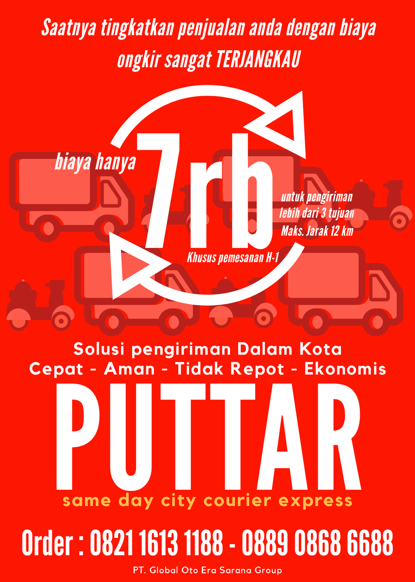 NewtoursB's tweet photo. @savicali Di Bandung ada PUTTAR City Courier, 7-10rb utk jarak maks. 12 km, https://t.co/uBeS0CMAP3