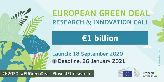 📢Don't miss the virtual Info Day on the European Green Deal Call!
🟢 23 September -> Info day - R&amp;I Days Hub 2, 14:00 - 16:00 CET.
🟢 24 September - > brokerage event and match making session, 9:00 - 11:00 CET.
…n-deal-matchmaking-session.b2match.io

#EUGreenDeal #H2020 #InvestEUresearch