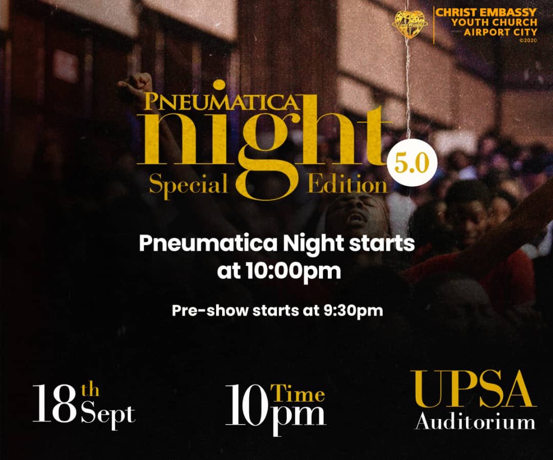 It’s tonight 🔥! Don’t miss God’s perfect timing for your life! You can also join us online on our YouTube page: ‘CEYC Airport City’. 
#PneumaticaNight