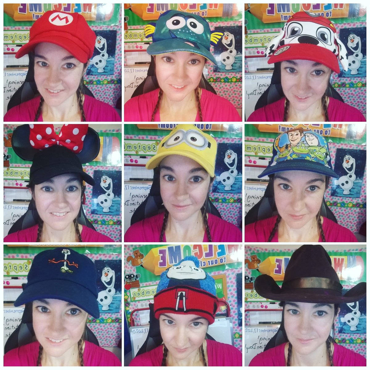 MrsGuglielmo's tweet photo. I've never felt so prepared for something before! Happy Fun Friday hat day! :-) #distancelearning #firstgrade https://t.co/n1bXG7jd6m