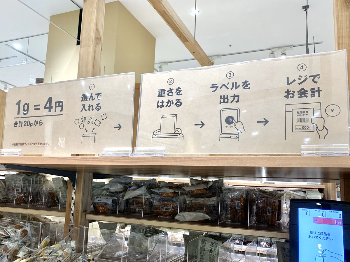 名古屋グルメ探偵 アスカイ 無印良品の一部店舗で始まった お菓子の量り売り が楽しすぎ 選べるお菓子は種類以上 個包装のクッキー チョコ おかき マシュマロとかをお菓子袋へ自由に詰めていくの最高 80円から楽しめるお手軽さもオススメ 名古屋グルメ探偵 アスカイ 無印良品の一部店舗で始まった お菓子の量り売り が楽しすぎ 選べるお菓子は種類以上 個包装のクッキー チョコ おかき マシュマロとかをお菓子袋へ自由に詰めていくの最高 80円から楽しめるお手軽さもオススメ