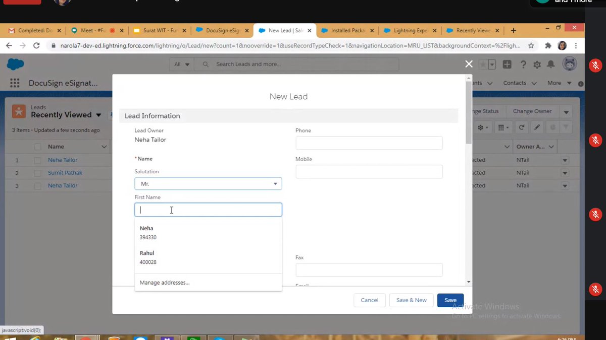 sfdcbhagyashree's tweet image. &apos;Docusign integration with sales cloud&apos; demo #FunLearnDocuSales 
@SikhaBaid @TrailblazerEsha @salescloud @salesforce @SuratWIT_SFUG @NehaTailor7
