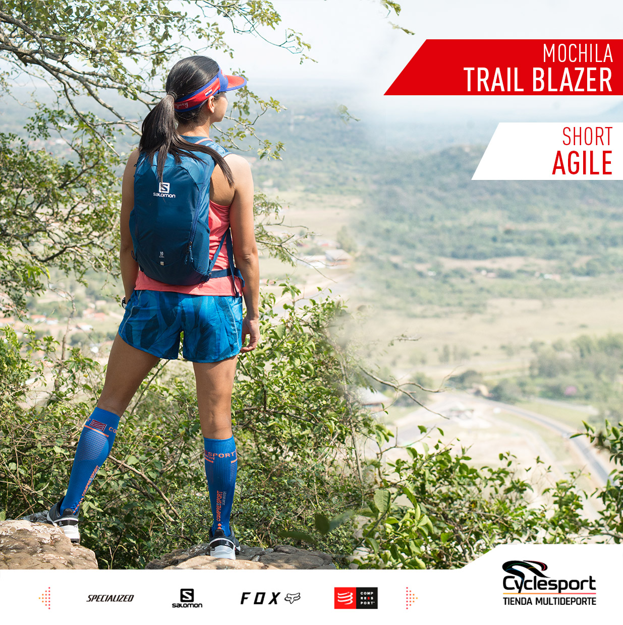 Cyclesport S.A. on X: El outfit trail running para el fin de semana.  Indispensable una mochila de hidratación Salomon TRAILBLAZER 20 y el Short  Agile es ligero y altamente transpirable. Disponible en