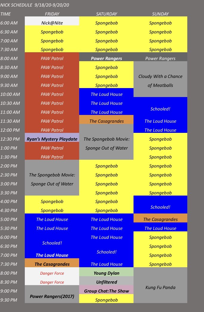 Sponge Out of Water gets added.
Danger Force returns.
More Loud House on Sunday.