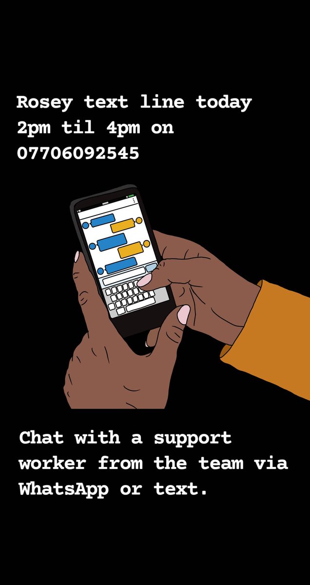 Rosey_Project's tweet image. Support worker from the Rosey Project available to chat on WhatsApp or text from 2pm til 4pm today 📞 07706092545 #roseyproject #support #textsupport #supportservice #glasgowandclyderapecrisis #supportsurvivors