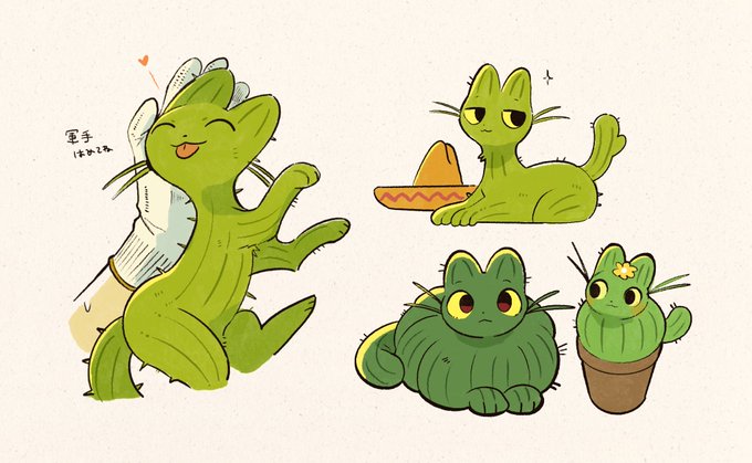 「cactus cat」 illustration images(Latest)