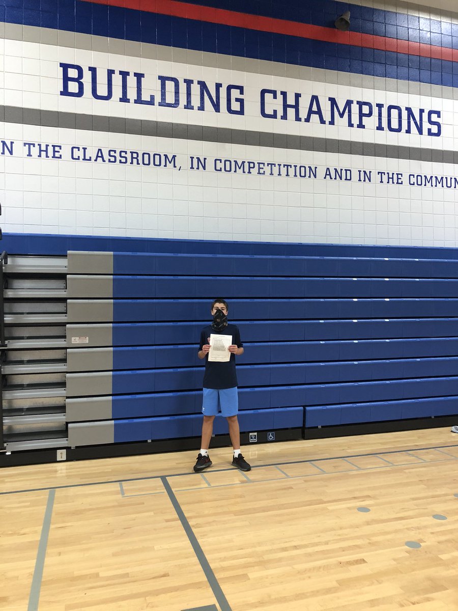 patriot_pe's tweet photo. Nathan Breuer is the first 7th grader to join the 💯 lap club!! Congrats Nathan!! #buildit #patriotlearning https://t.co/QMM2XaIaxM
